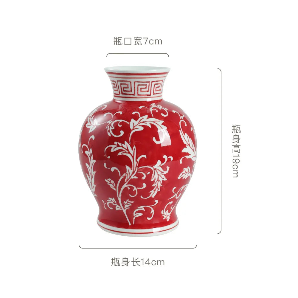 Chinoiserie Flower Porcelain Vase