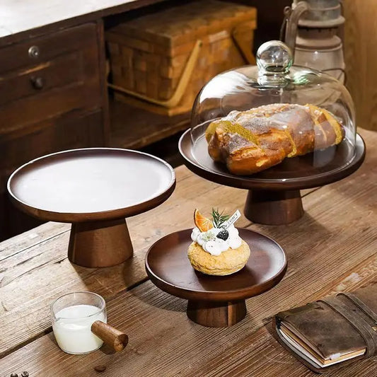 Acacia Wood Dome Cake Stand