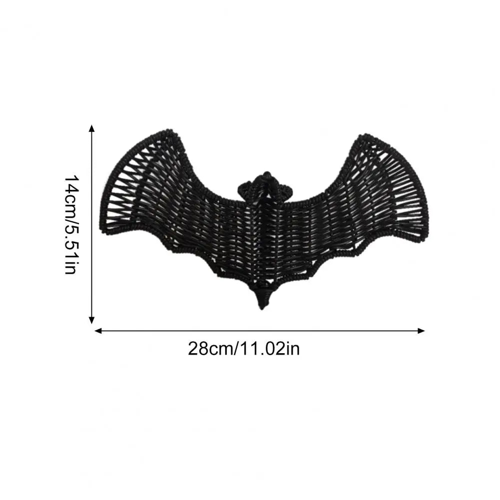 Woven Rattan Bat Wall Hanging Decoration Halloween Black Wicker Bat 3D Scary Rustic Decorations for Door Mantel Home Decor