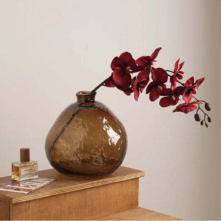 Erath Brown Glass Vase by DecorBites™