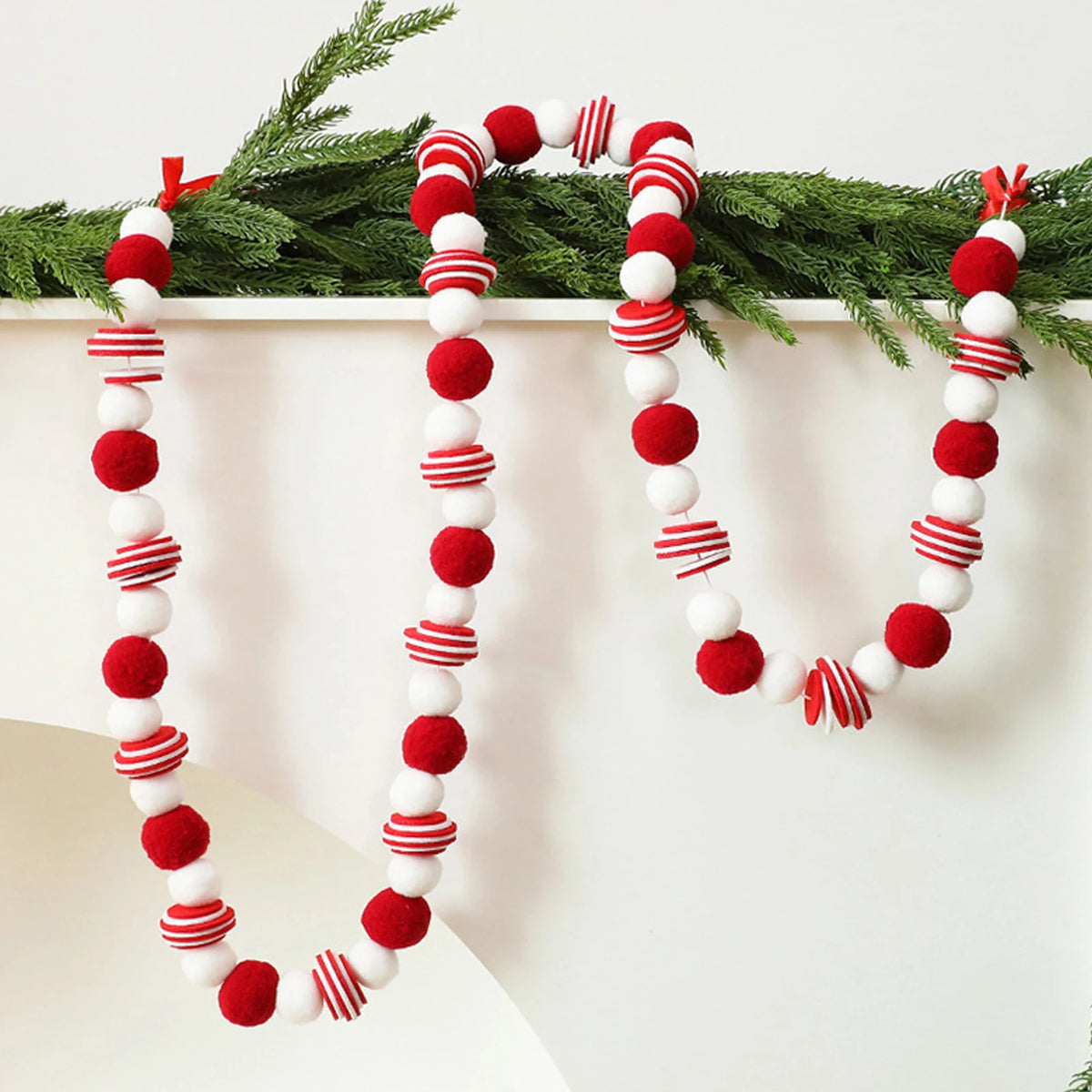 Christmas Felt Pom Pom Ball Garland