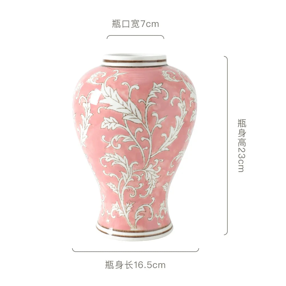 Chinoiserie Flower Porcelain Vase