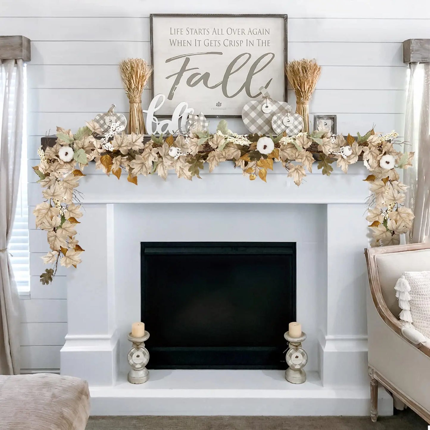 Fall Harvest | Maple Leaf Pumpkin Berry garland
