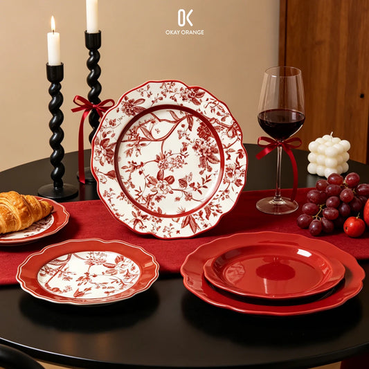 Vintage French Floral Ceramic Dinnerware