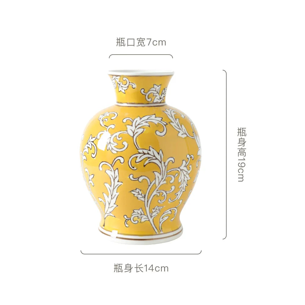 Chinoiserie Flower Porcelain Vase
