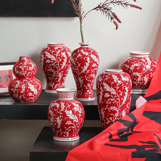 Chinoiserie Flower Porcelain Vase