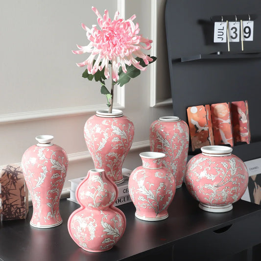 Chinoiserie Flower Porcelain Vase