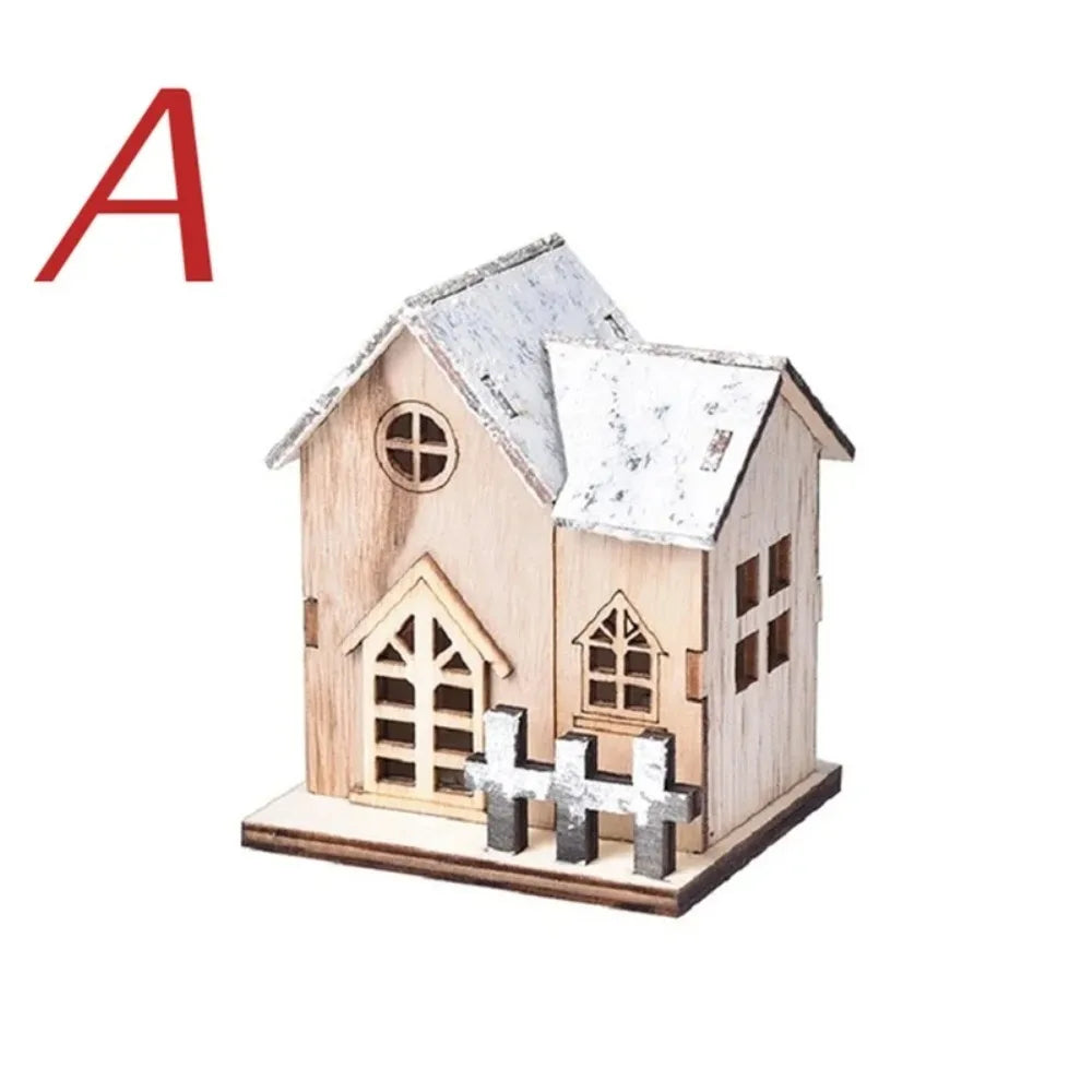 Christmas Cabin Lighted Wooden House