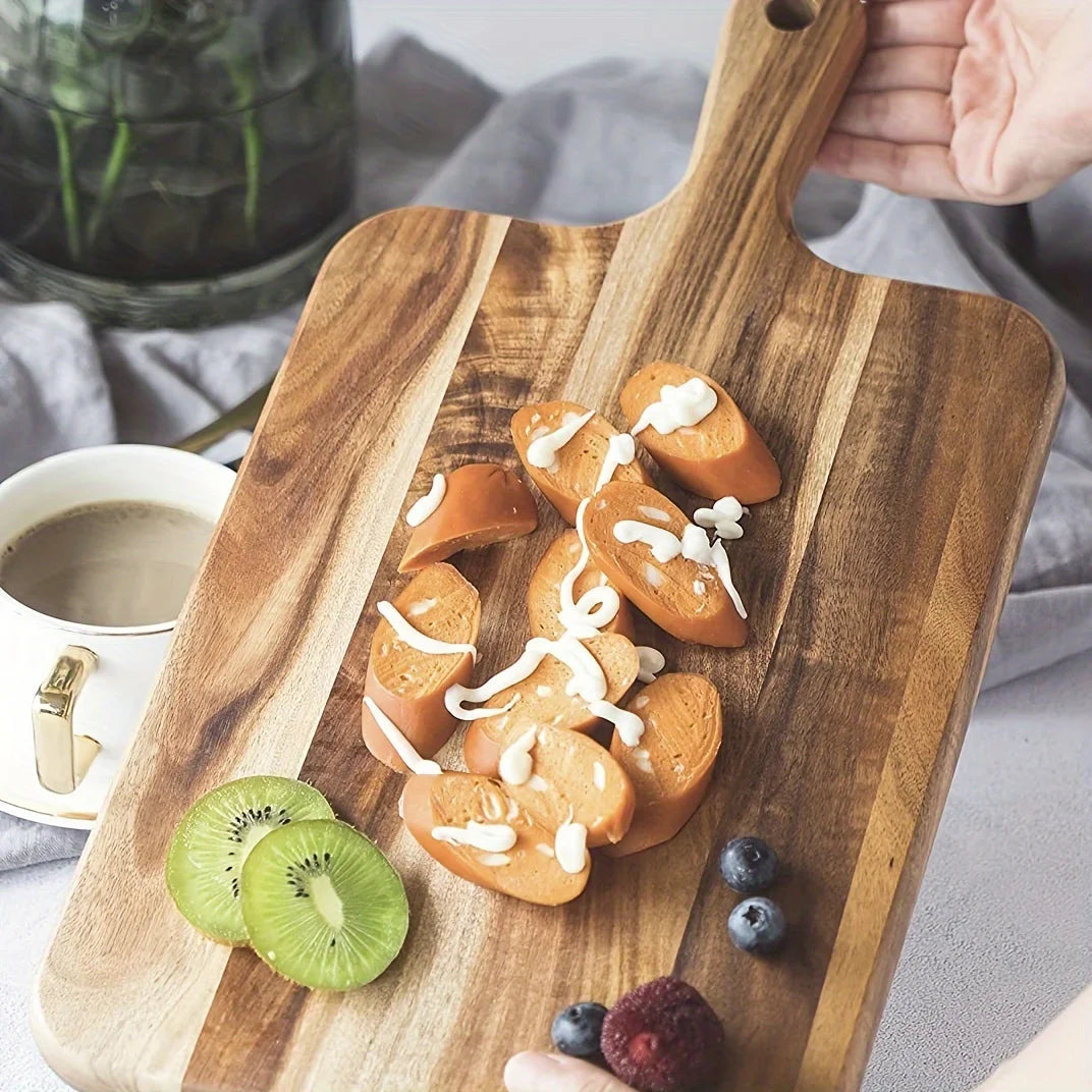 Acacia Wood Extra Thick Cutting Board with Handle