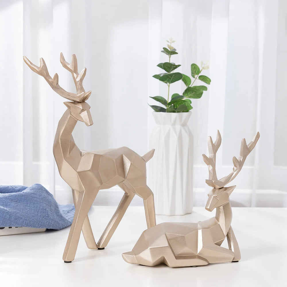 European Style Geometric Tabletop Deer