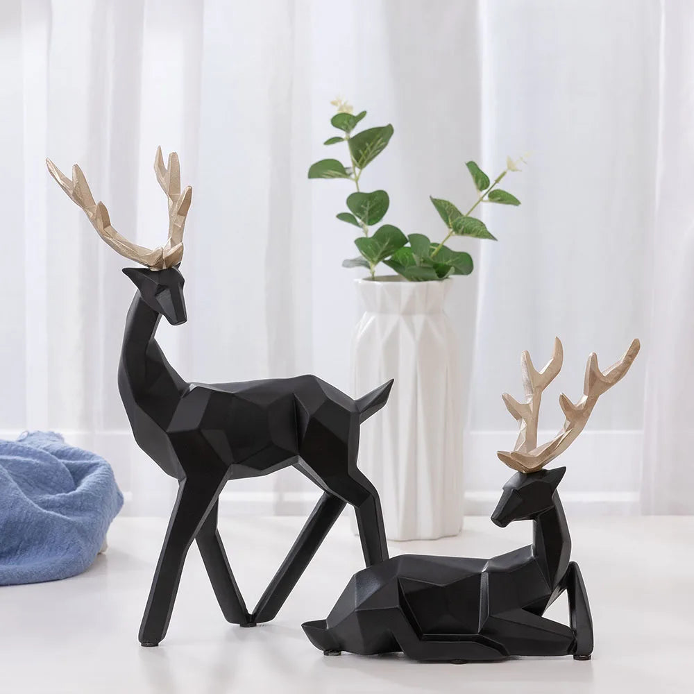 European Style Geometric Tabletop Deer