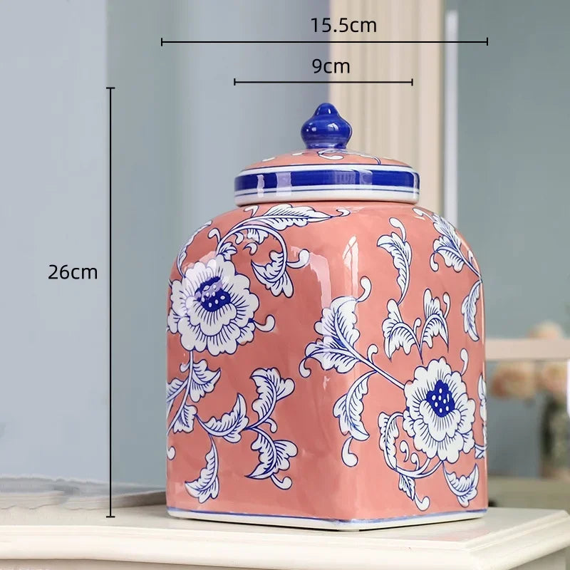 Floral Inspired Porcelain Jar by DecorBites™