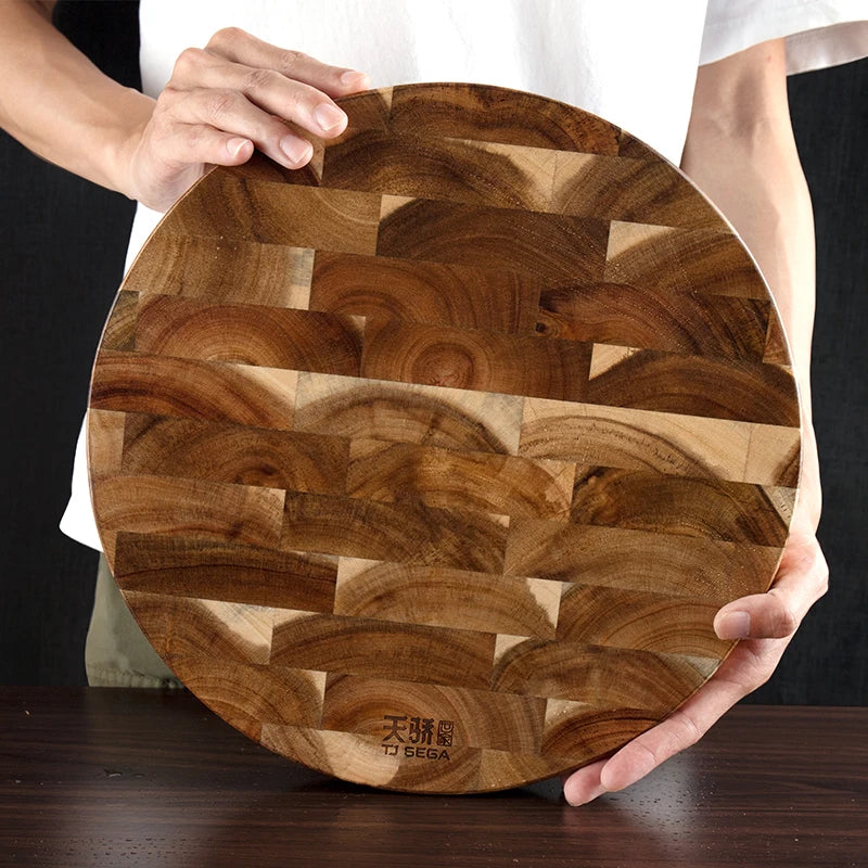 Acacia Wood Round Grain Chopping Block Double-sided