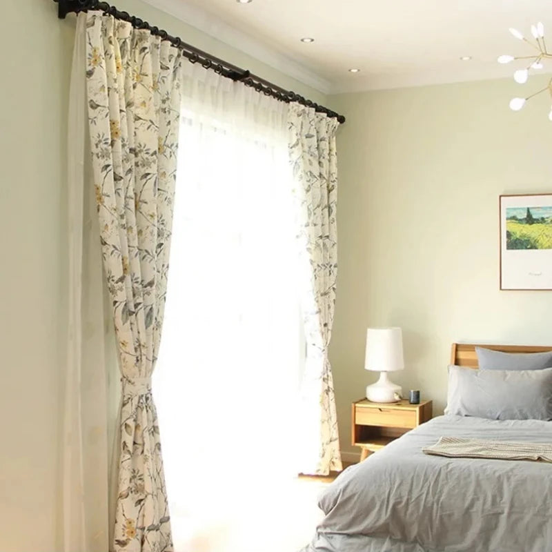 American Pastoral Bird Print Luxe Curtains