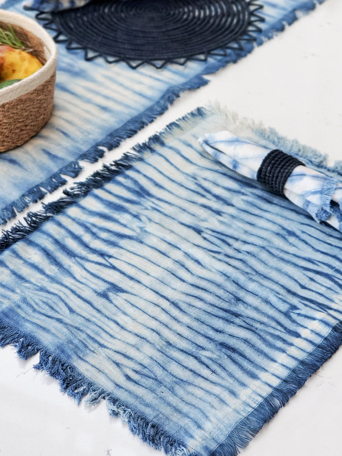 Indigo Blue Tie Dye Cotton Placemat