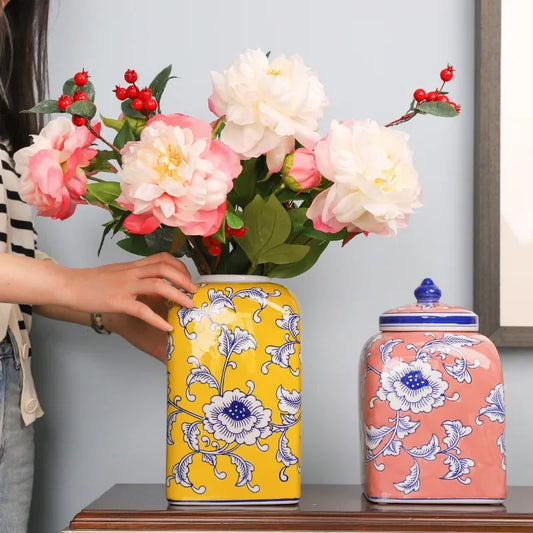 Floral Inspired Porcelain Jar by DecorBites™
