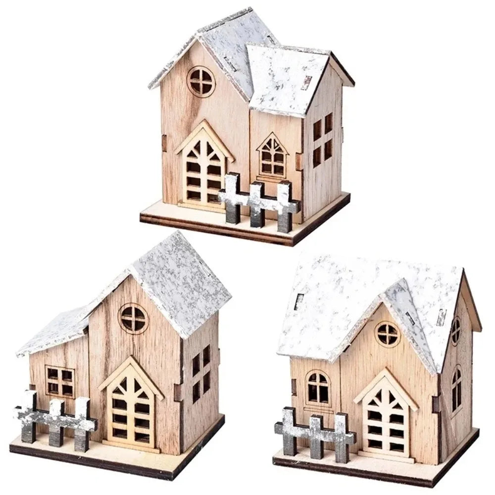 Christmas Cabin Lighted Wooden House