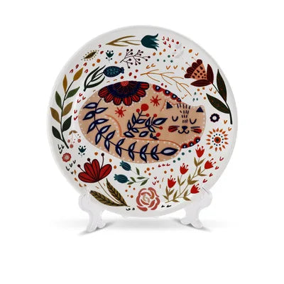 Astrid Nordic Hand Painted Cat Ceramic Plate