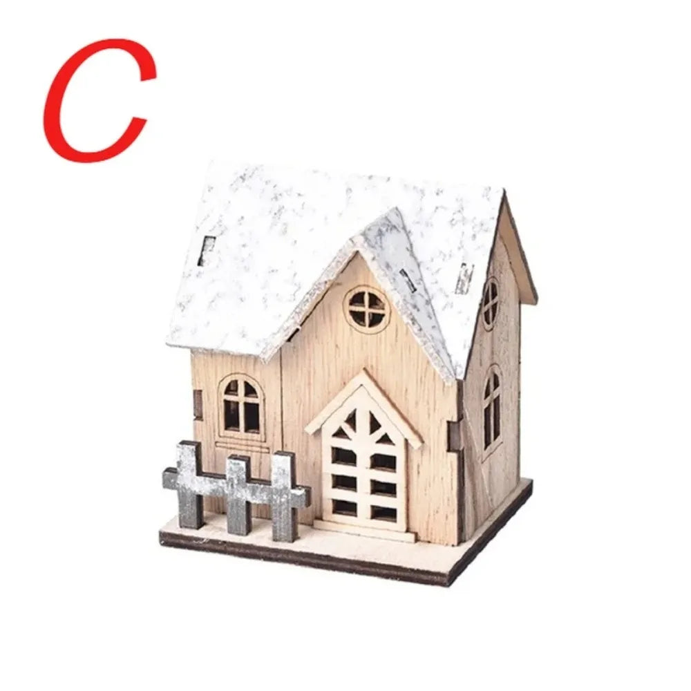 Christmas Cabin Lighted Wooden House