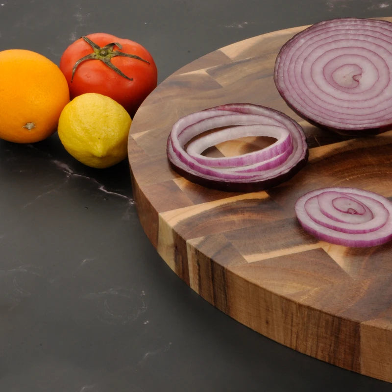 Acacia Wood Round Grain Chopping Block Double-sided