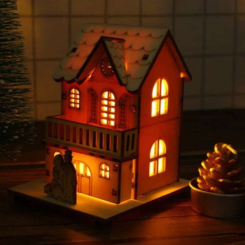 Vintage Christmas Festival Wooden Lighted Houses