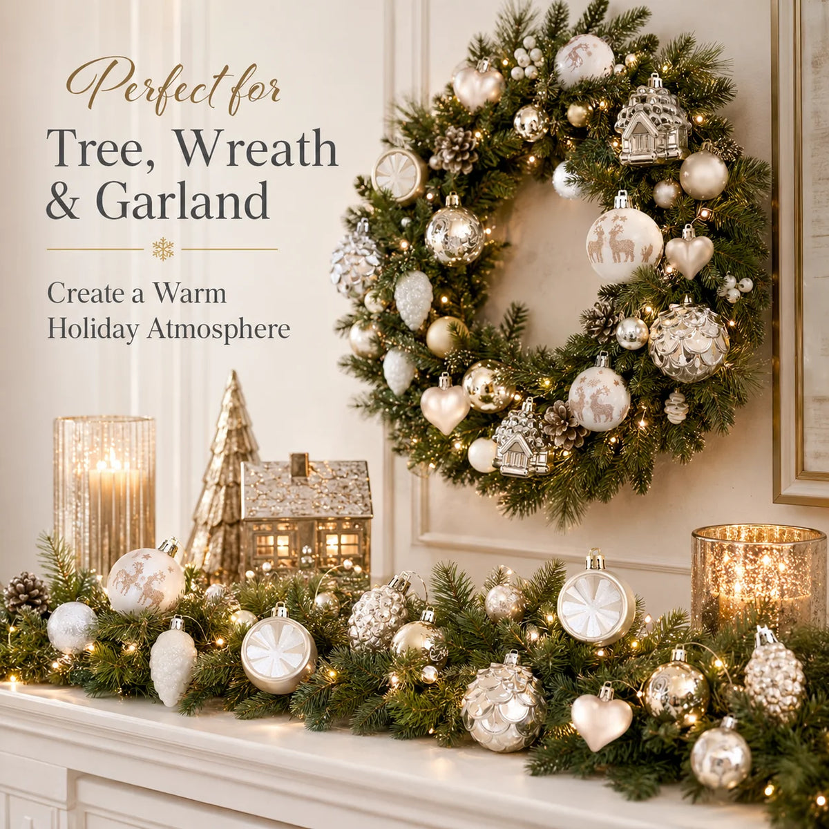 Silver Shimmer Christmas Tree Decorations