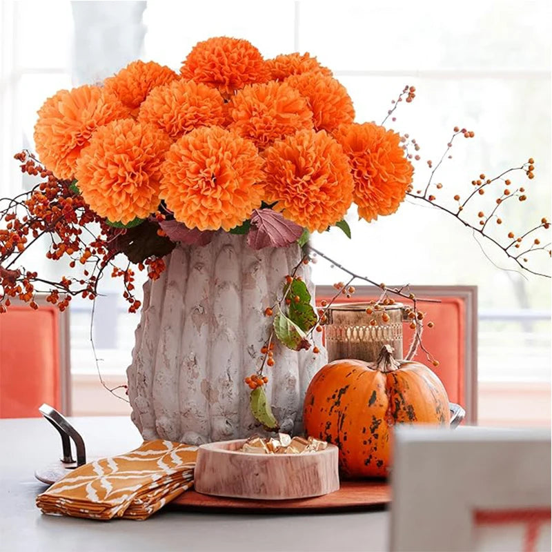Fall Decor Silk Chrysanthemum Artificial Flowers