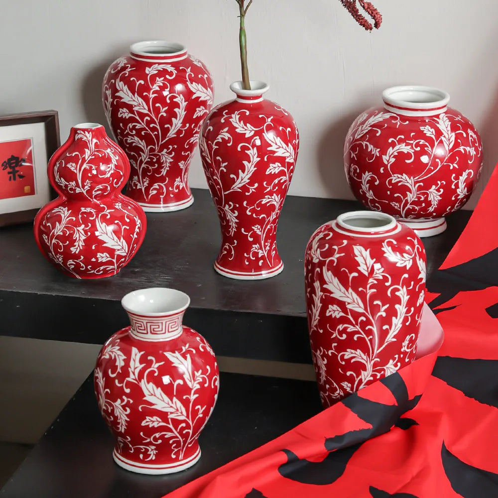 Chinoiserie Flower Porcelain Vase