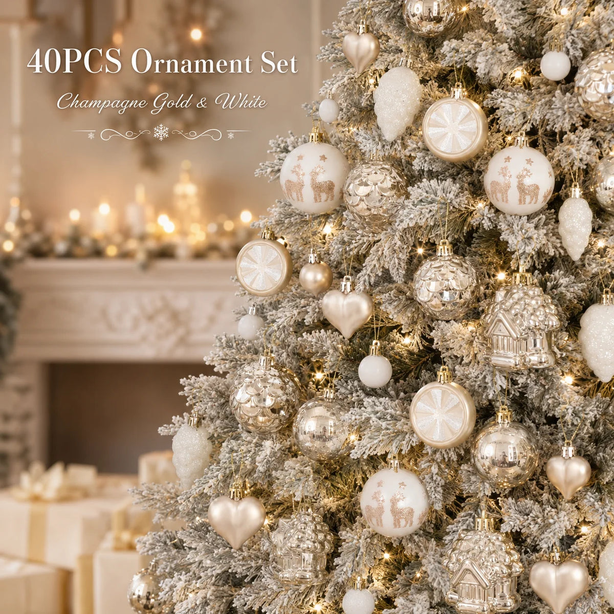 Silver Shimmer Christmas Tree Decorations