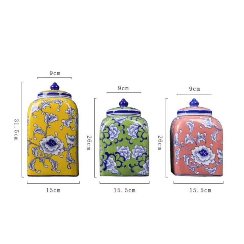 Floral Inspired Porcelain Jar by DecorBites™