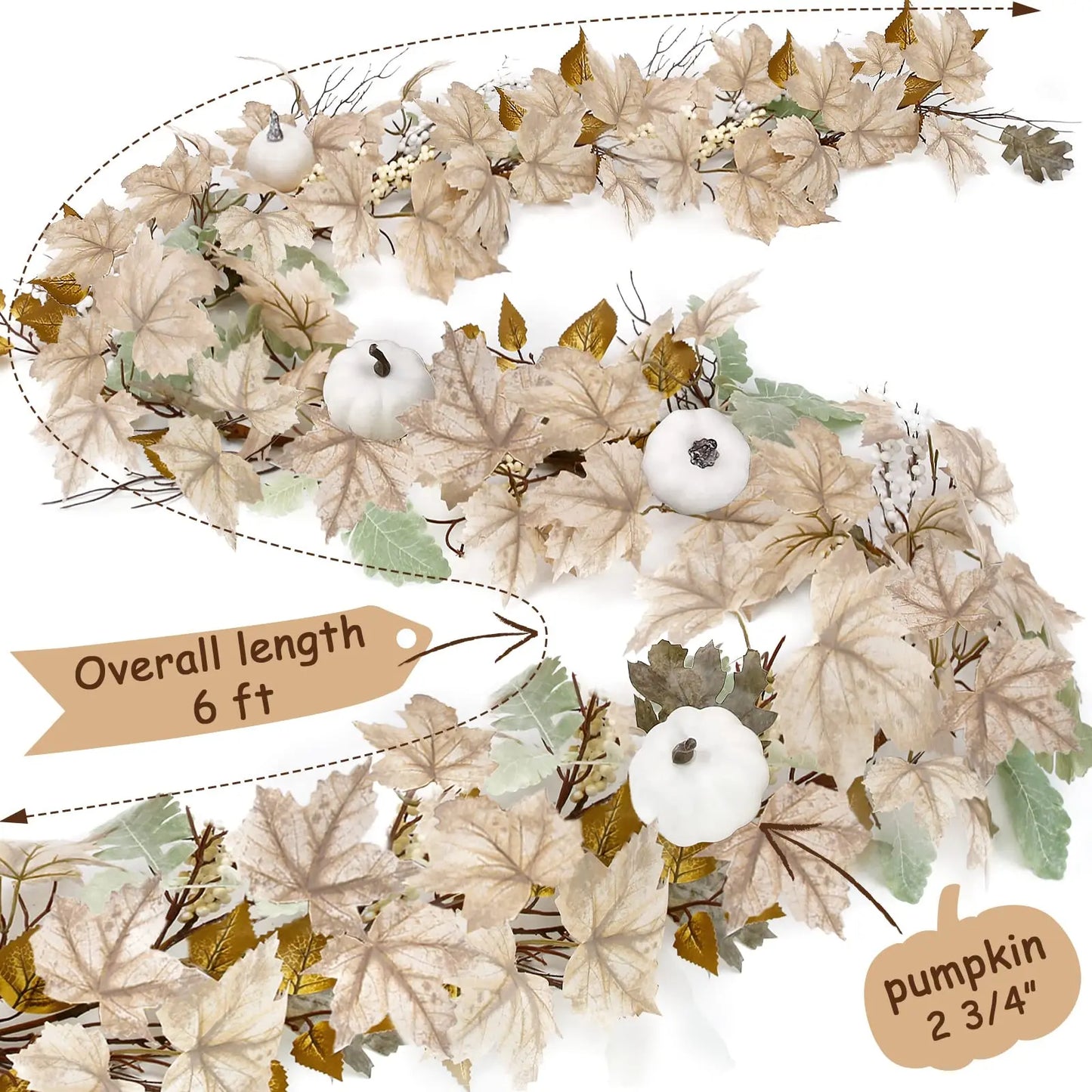 Fall Harvest | Maple Leaf Pumpkin Berry garland