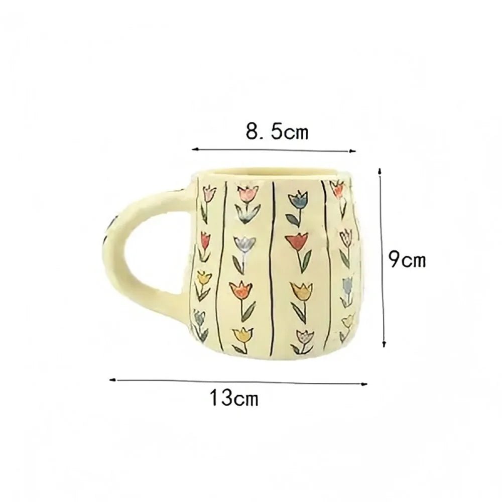 Handmade Botanical  Design Ceramic Mug