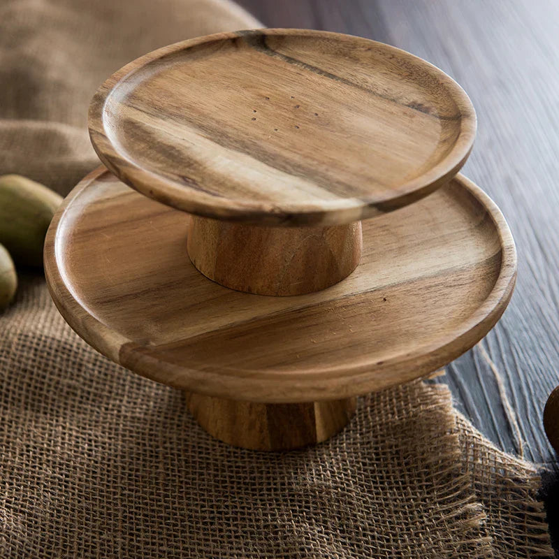 Elevated Wooden Cake Plate | by DecorBites™