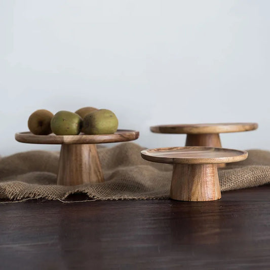 Elevated Wooden Cake Plate | by DecorBites™