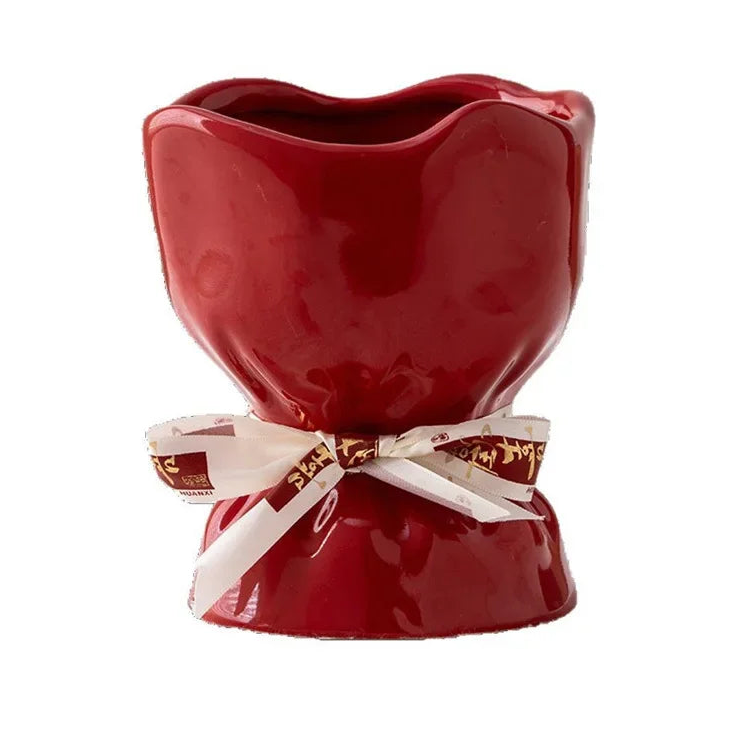 Lovely Ribbon Ceramic Vase Set by DecorBites™