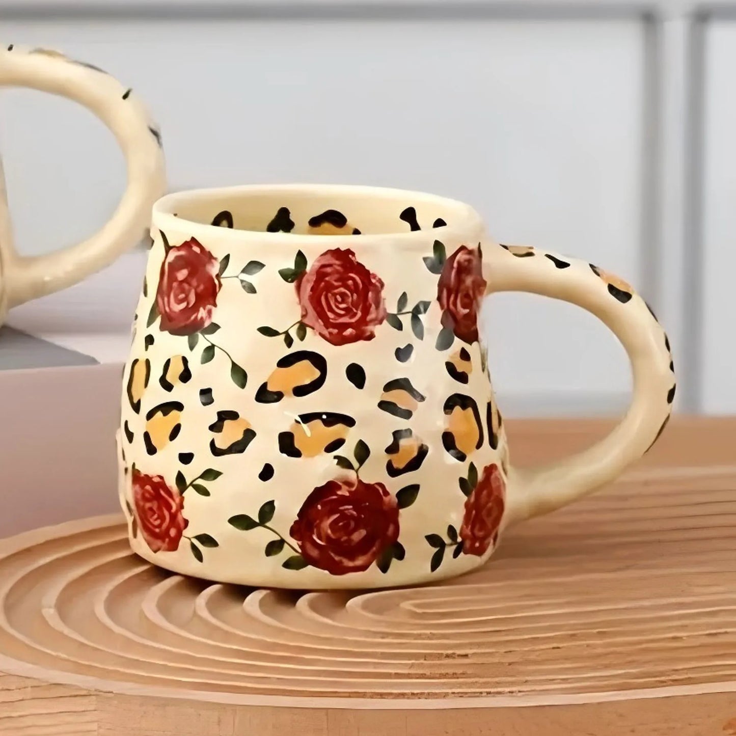 Handmade Botanical  Design Ceramic Mug