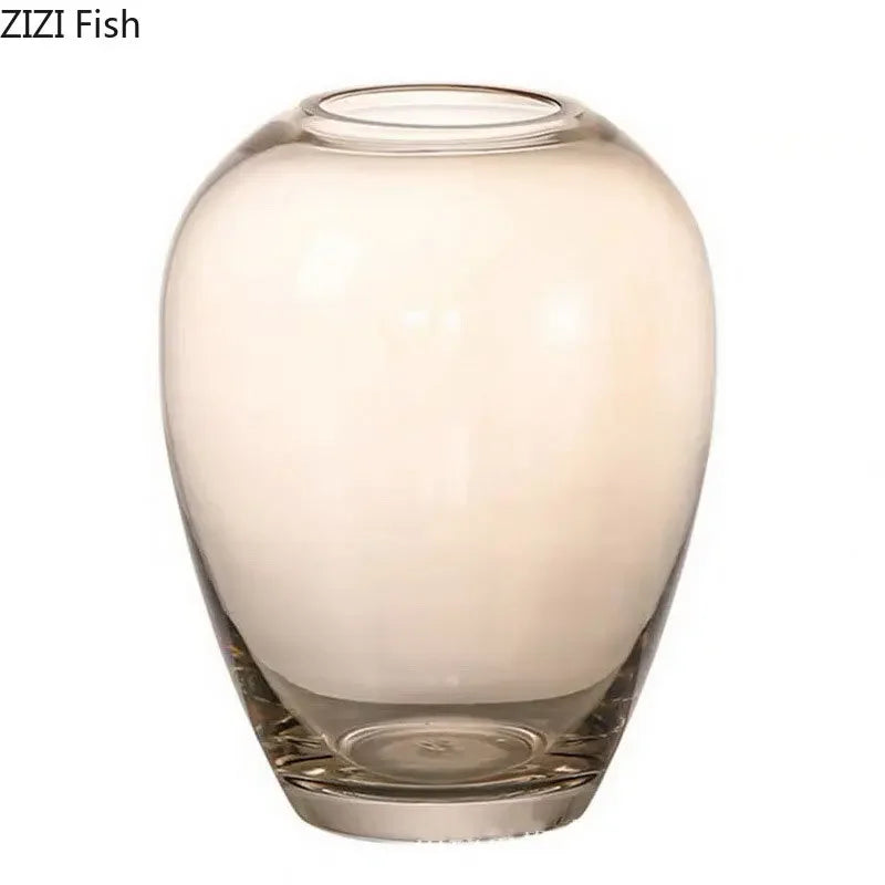 Amber Glass Vase | Transparent Hydroponics X DecorBites™