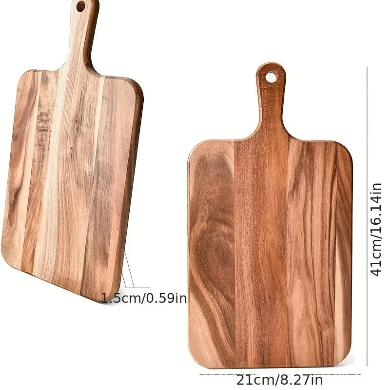 Acacia Wood Extra Thick Cutting Board with Handle