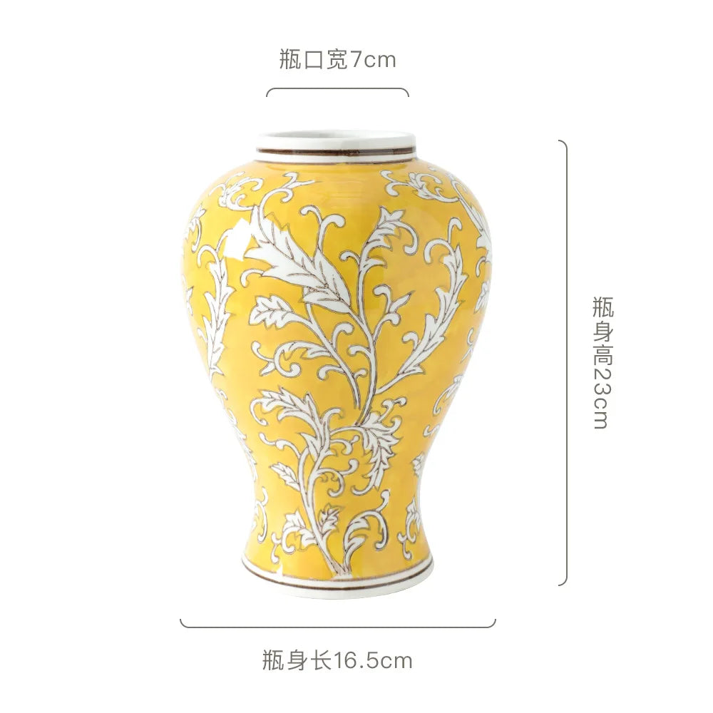 Chinoiserie Flower Porcelain Vase
