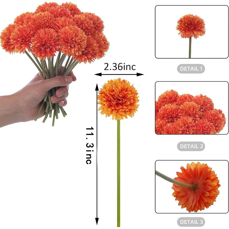 Fall Decor Silk Chrysanthemum Artificial Flowers