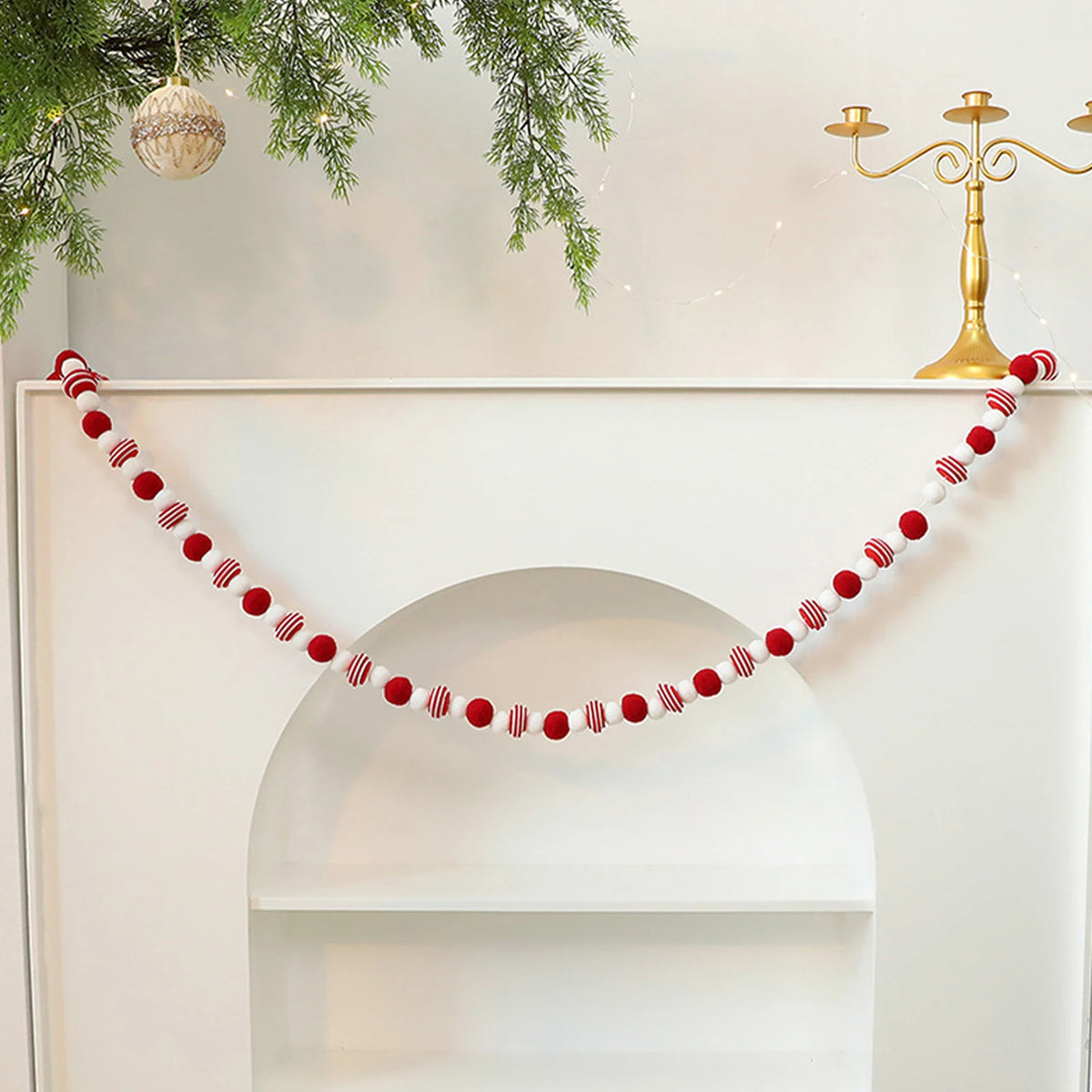 Christmas Felt Pom Pom Ball Garland