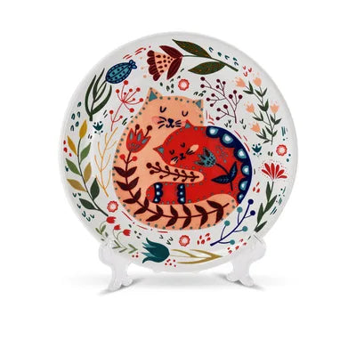 Astrid Nordic Hand Painted Cat Ceramic Plate