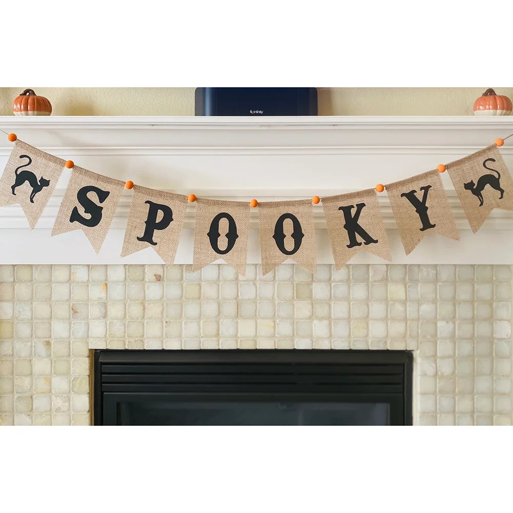 Spooky Burlap Banner