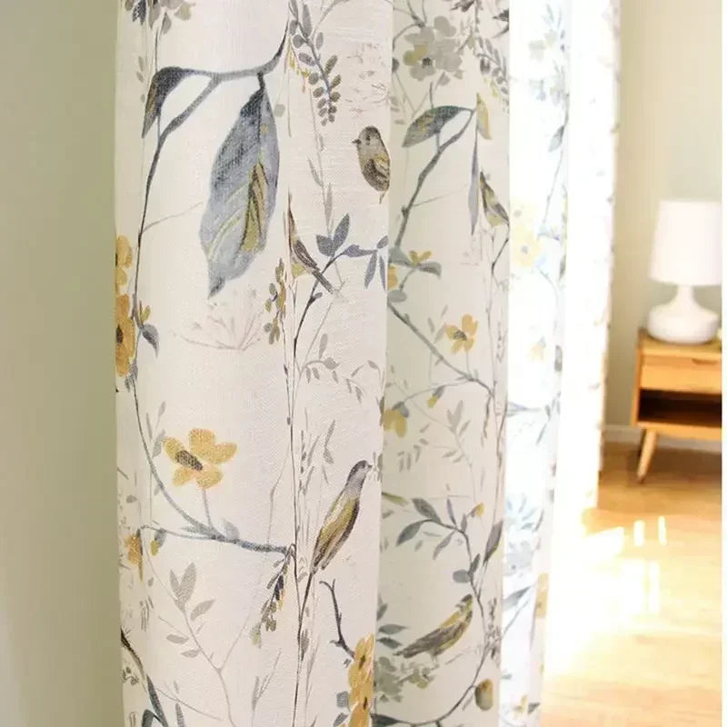 American Pastoral Bird Print Luxe Curtains
