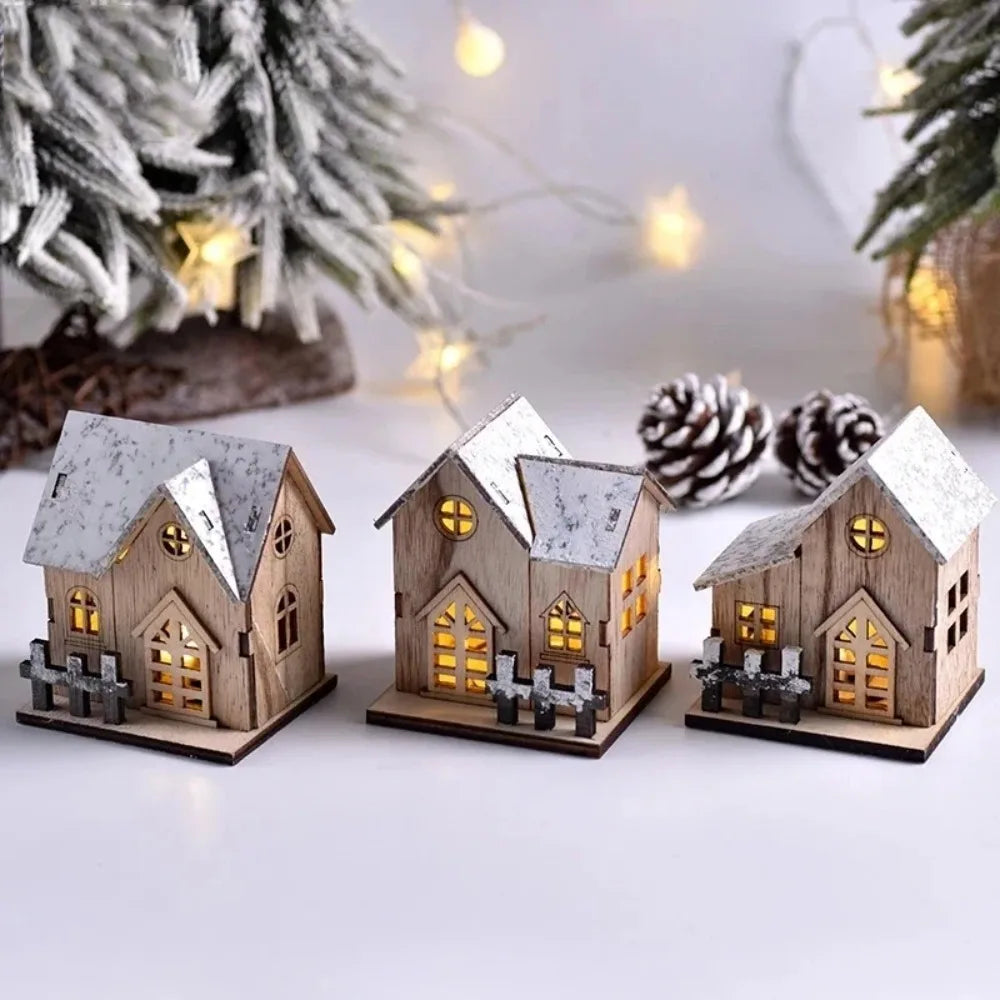 Christmas Cabin Lighted Wooden House