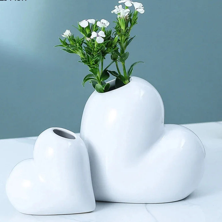 Heart Ceramic Vase by DecorBites™