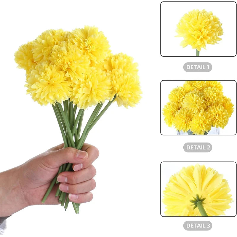 Fall Decor Silk Chrysanthemum Artificial Flowers
