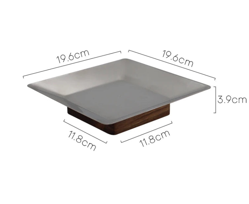 Epeius Nordic Style  Metal Acacia WoodTray