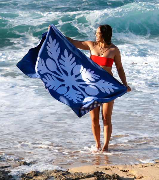 'Ulu Palaka Blue Anywhere Towel