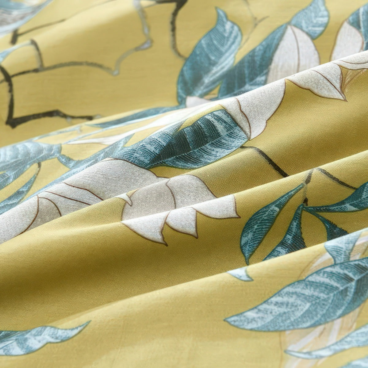 Solarosa Yellow Floral Egyptian Cotton Bedding Set